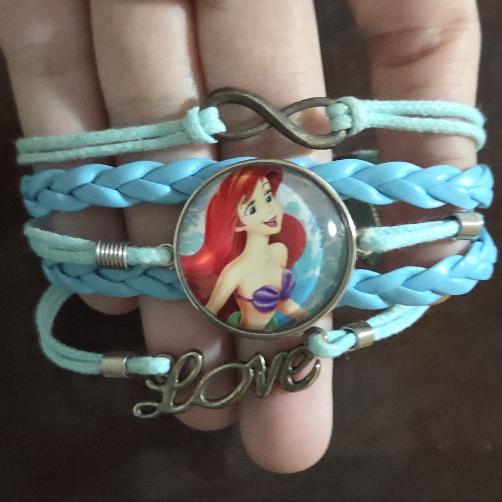 Ariel Charm Bracelet with Blue Braided Bands